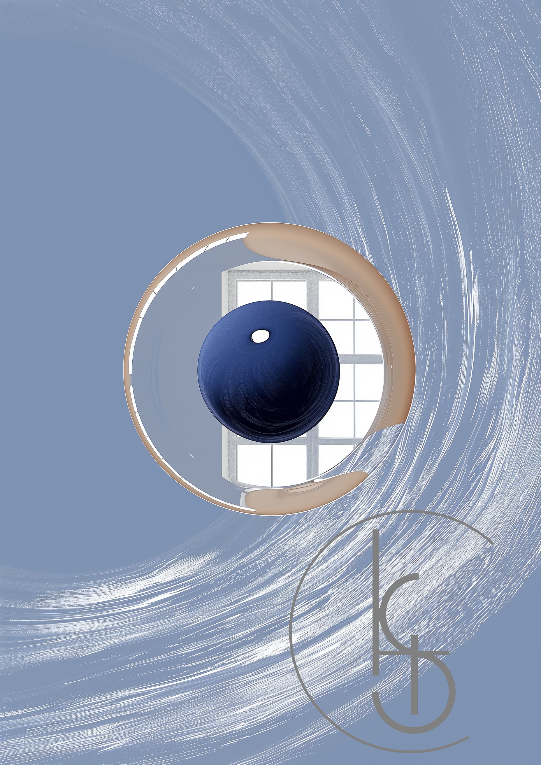 Floating Blue Orb with Earth Elements 2